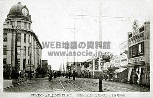 アンティーク絵葉書に観る、懐かしの福岡・天神町／県庁・岩田屋・松屋