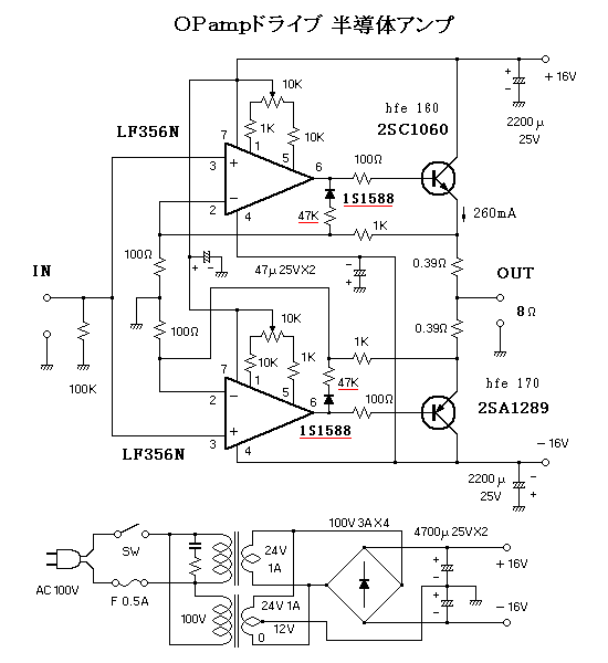 六田式半導体アンプ