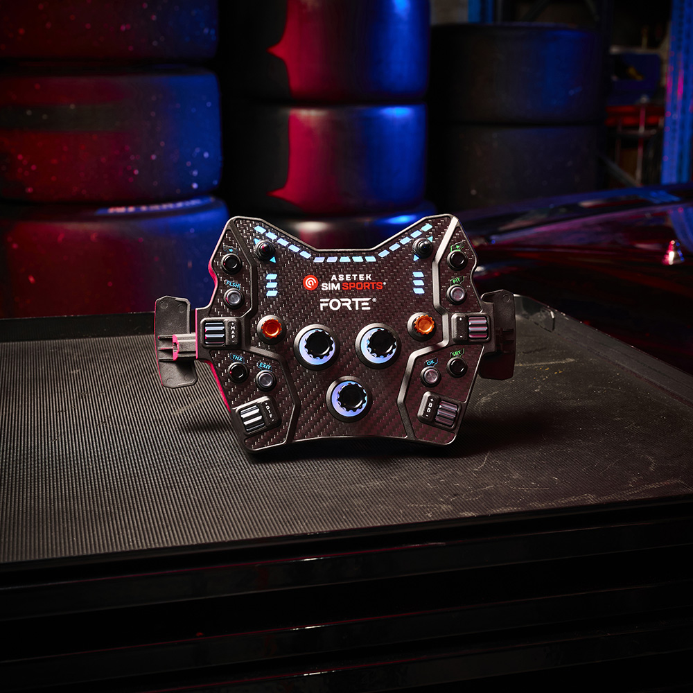 Forte® GT Button Box (Black, Aluminum) – Asetek Racing™ US