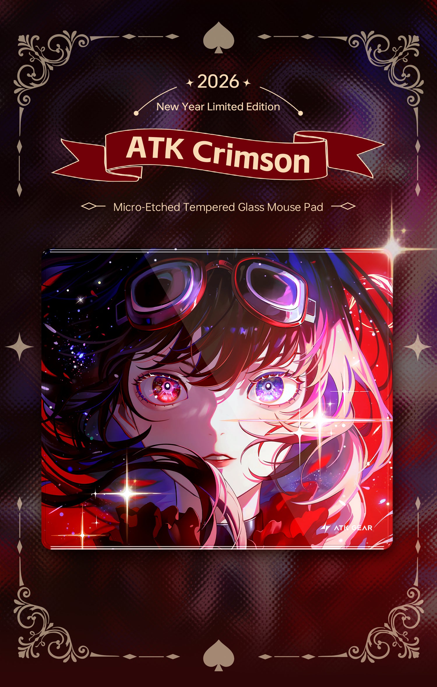 ATK Tempered Glass Mouse Pad - Crimson Limited Edition – ATK