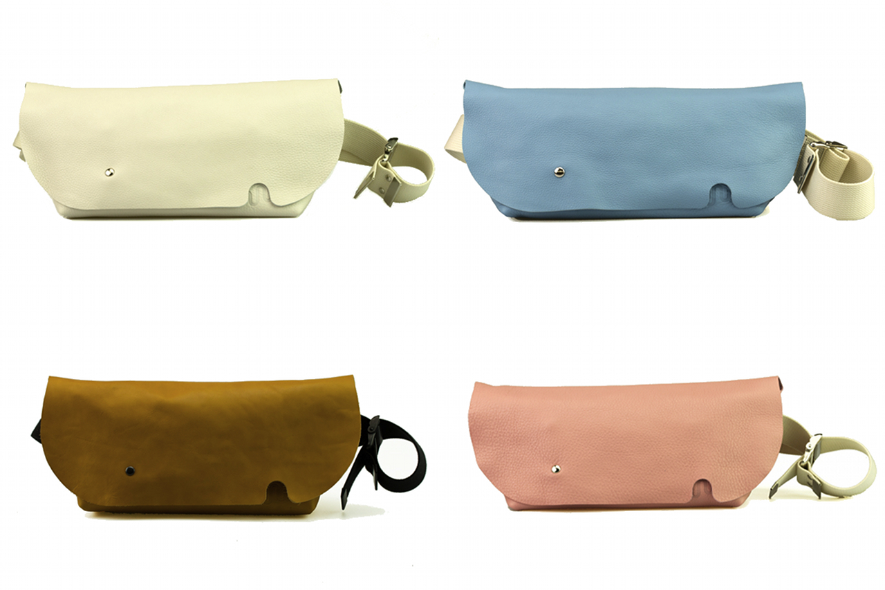 レザーバッグ Uni & Co.” カラフルなレザー製メッセンジャーバッグ