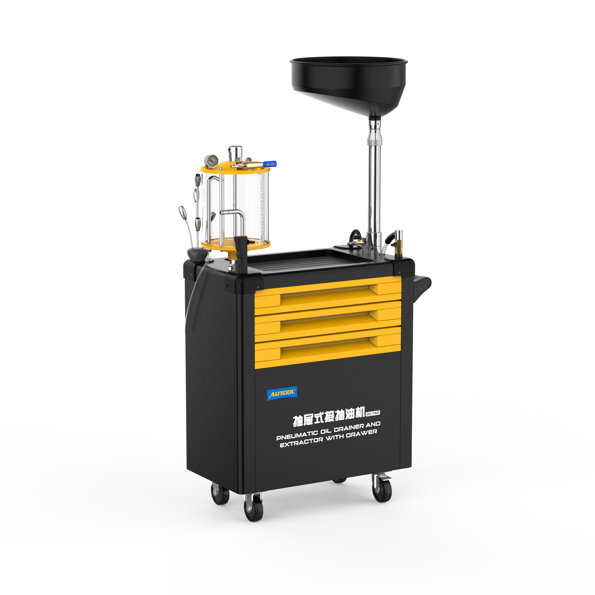 OD760 Pneumatic Oil Drainer And Extractor With Drawer