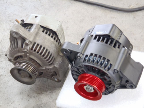 AE86大容量オルタネーター＆リビルトセル装着