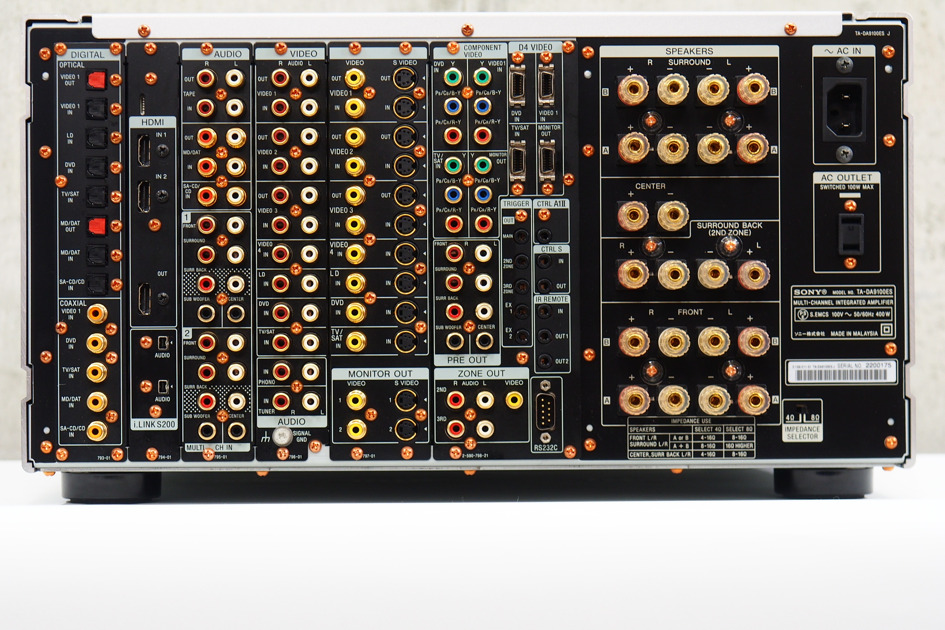 0071』SONY DA9100ES AVアンプ 7チャンネルデジタルアンプ 0071』SONY