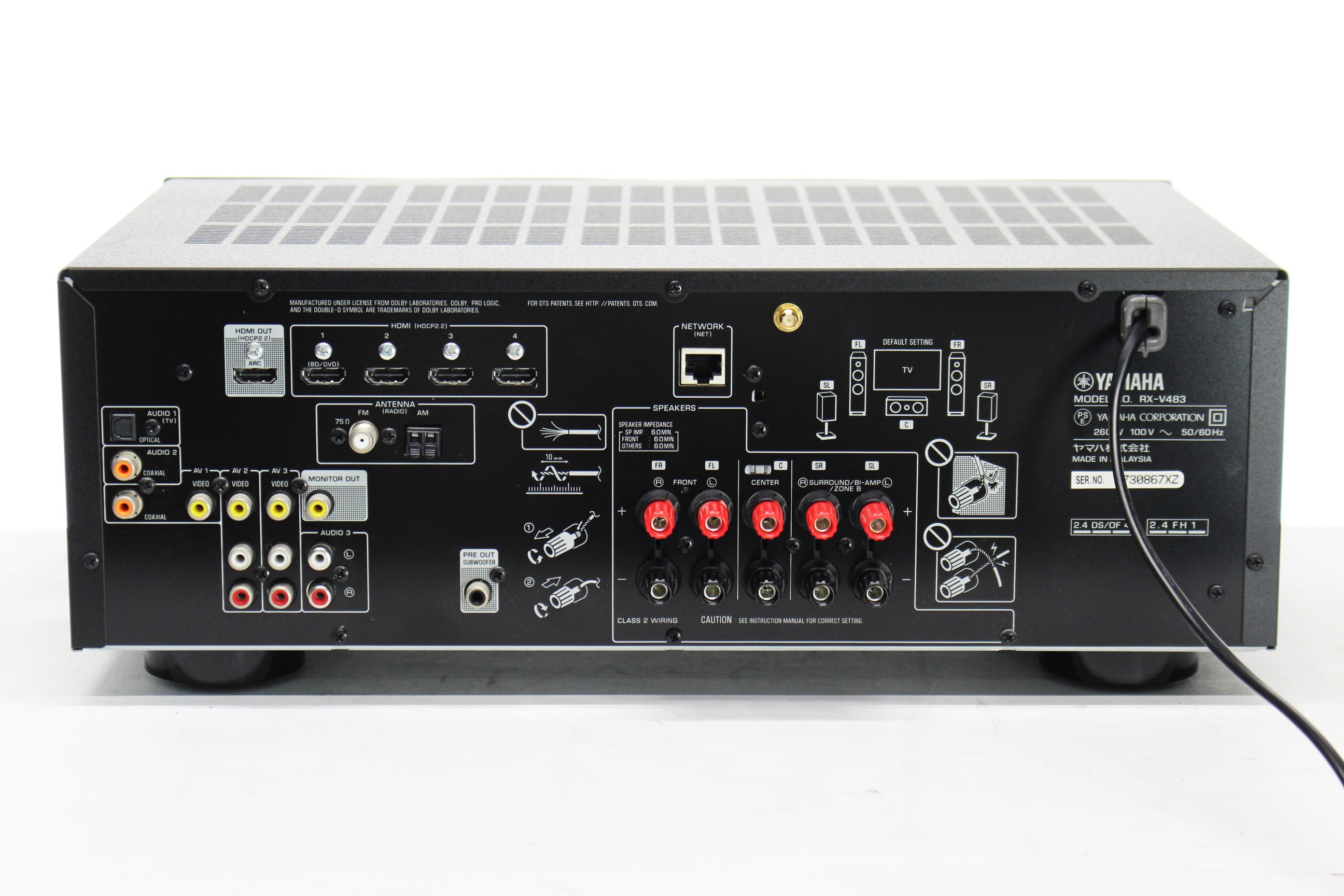 YAMAHA AVレシーバー RX-v483（箱、付属品あり） YAMAHA AVレシーバー