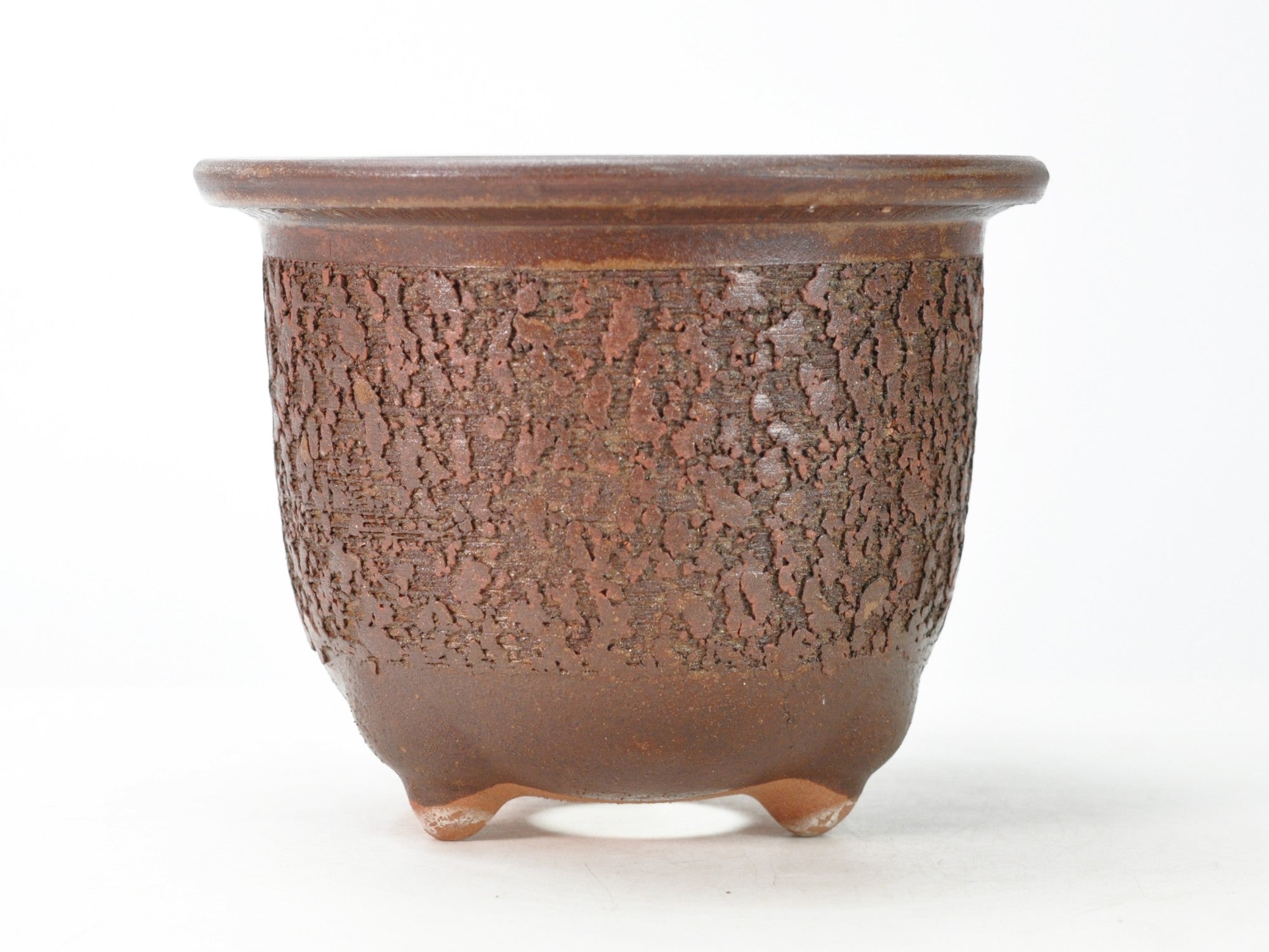 信楽焼 イラボ松皮観音竹鉢 6号 幅19cm×高さ15cmの販売｜盆栽妙 – 盆栽