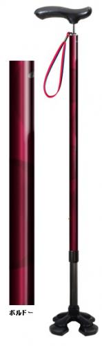 やわらGELグリップ4点杖(ボルドー)｜BASE