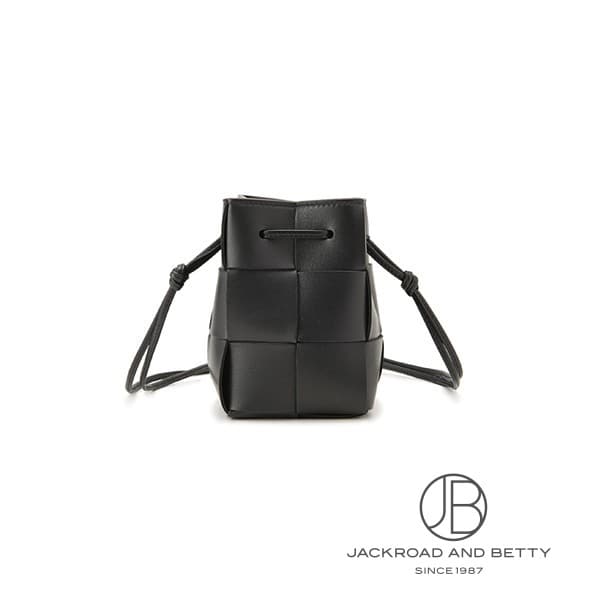 ミニ カセット クロスボディ バケット バッグ ブラック 黒[680217