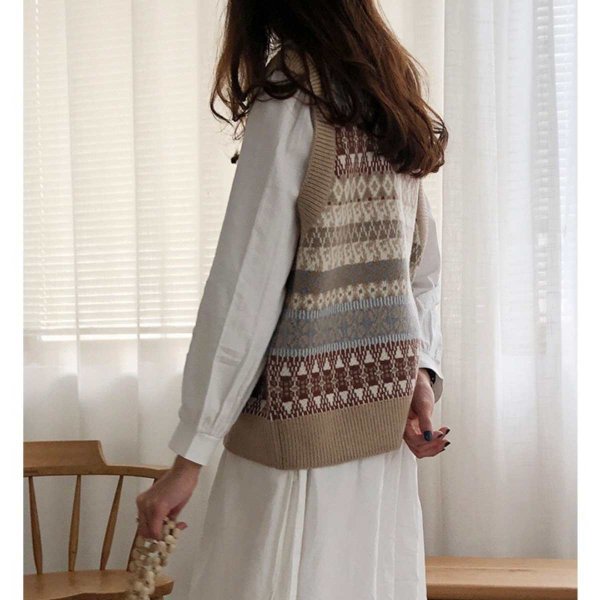 Knit/ノルディック柄ニットベスト ST/No.27447 – Belle Ćie