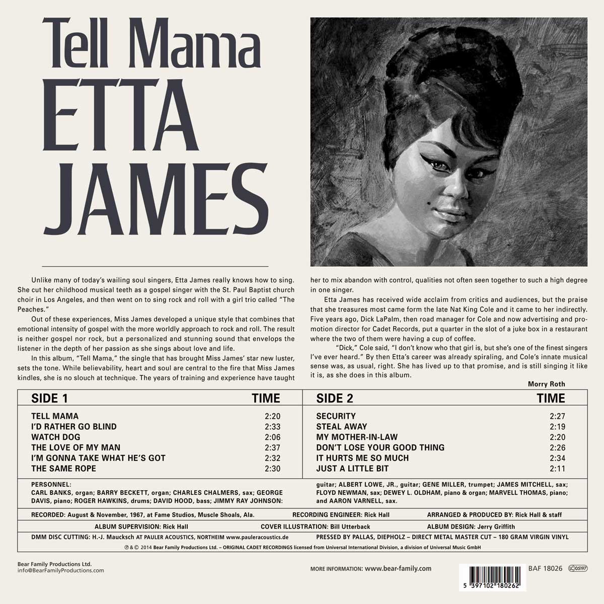 Etta James LP: Tell Mama (LP, 180gram Vinyl) - Bear Family Records