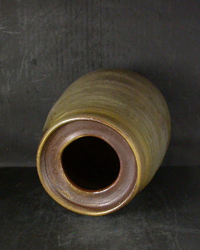 備前焼 登窯 備前焼中堅作家 森本 英助 共箱付き黄・青ゴマ長壺1