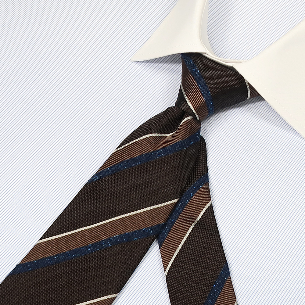 オリジナル ネクタイ レジメンタル ダークブラウン×ブラウン