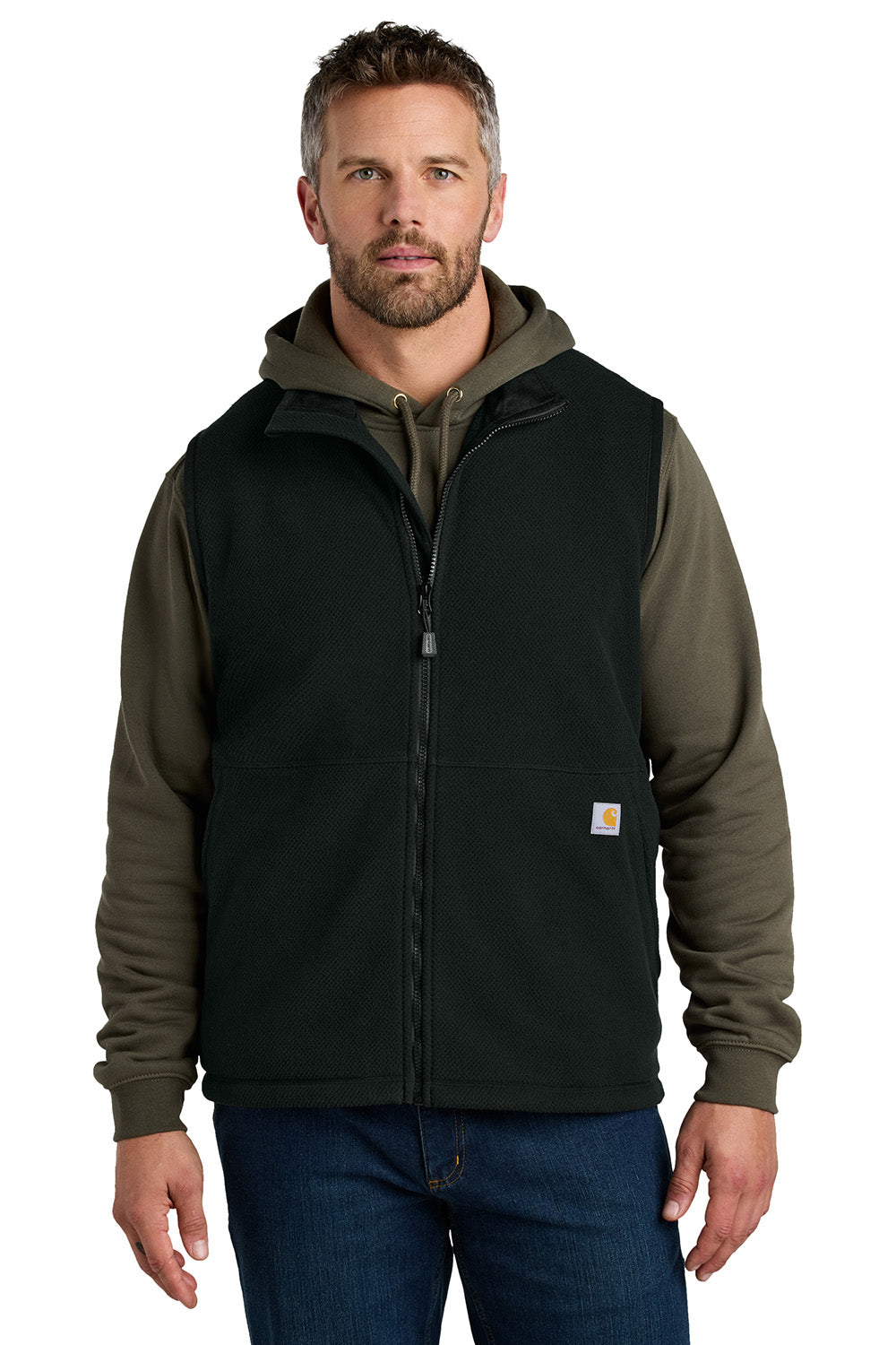 Carhartt CT106418 Mens Black Textured Fleece Full Zip Vest