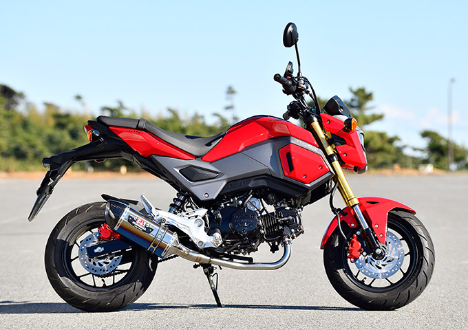 SP忠男のグロム用人気マフラ「ピュアスポーツメガホン」を交換実走