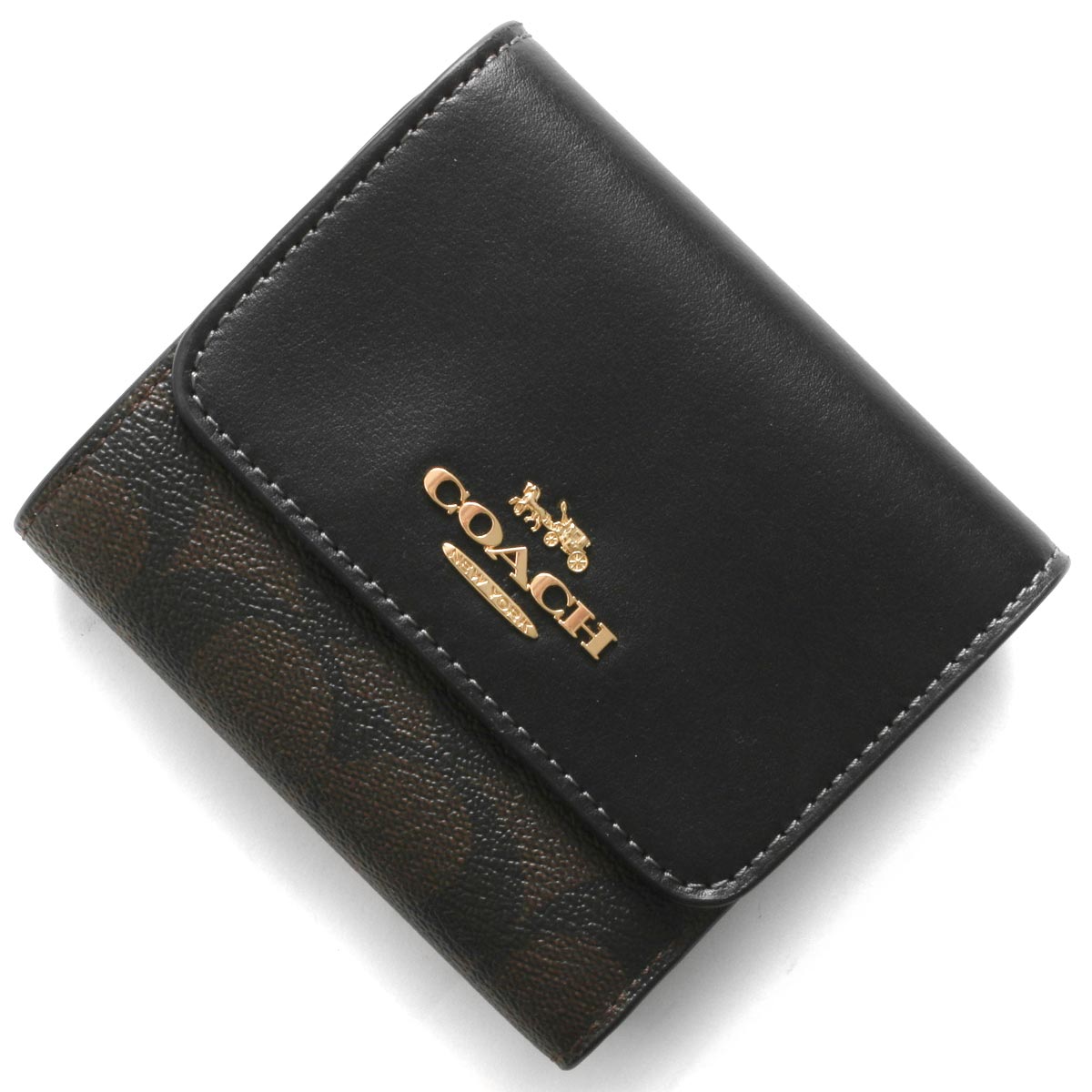 コーチ 三つ折り財布 財布 レディース シグネチャー スモール ダーク