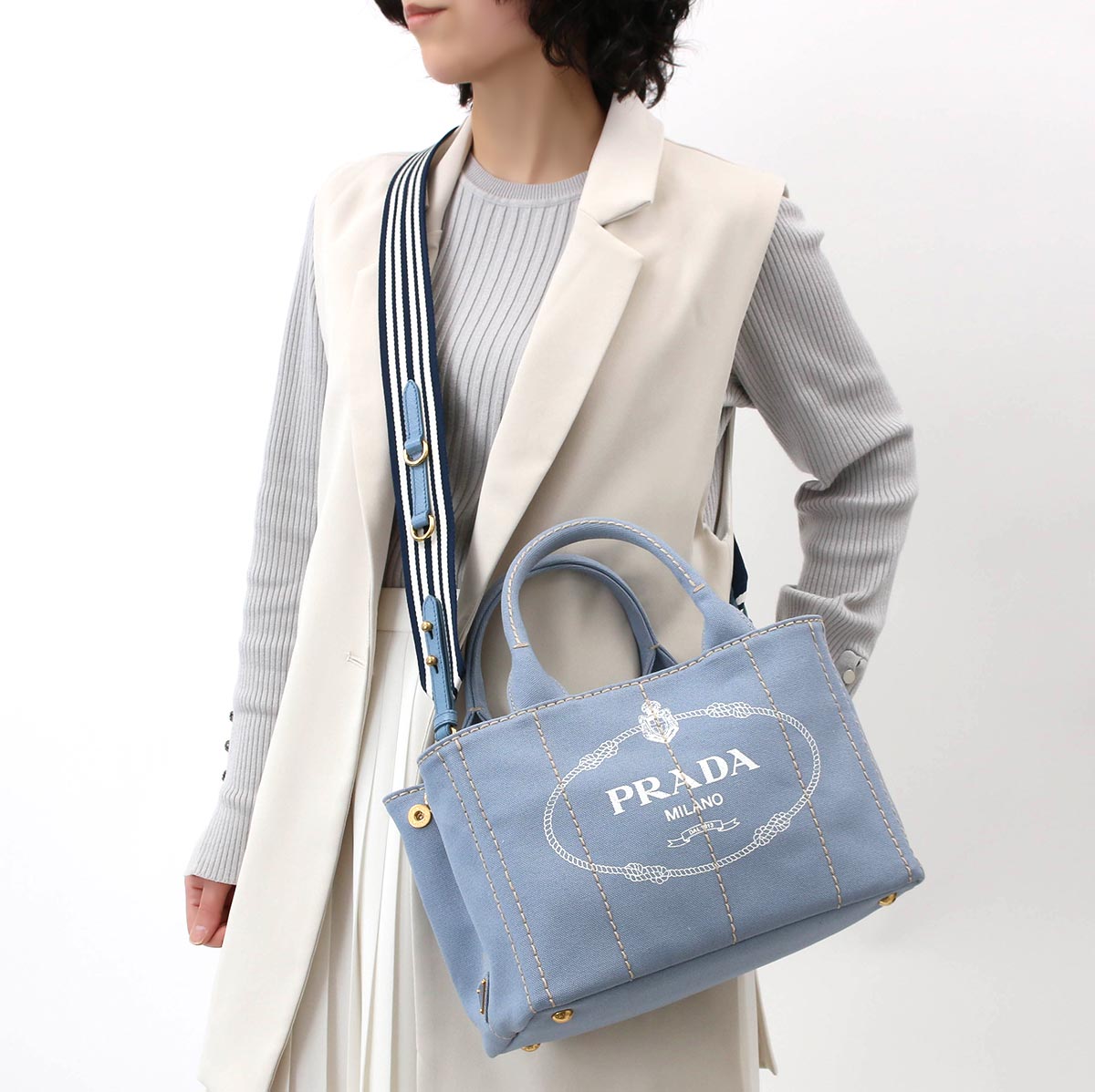 プラダ トートバッグ/ショルダーバッグ バッグ レディース カナパ 三角