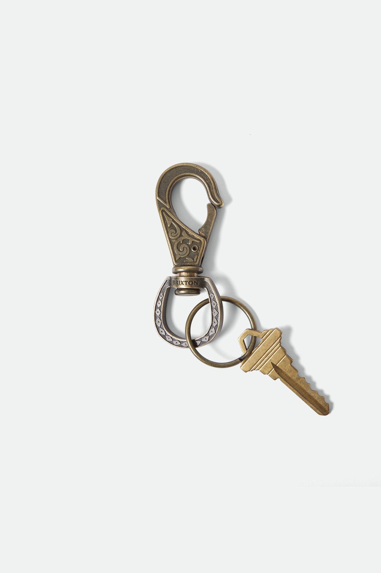 Unisex Scroll Keychain in Antique Bronze – Brixton