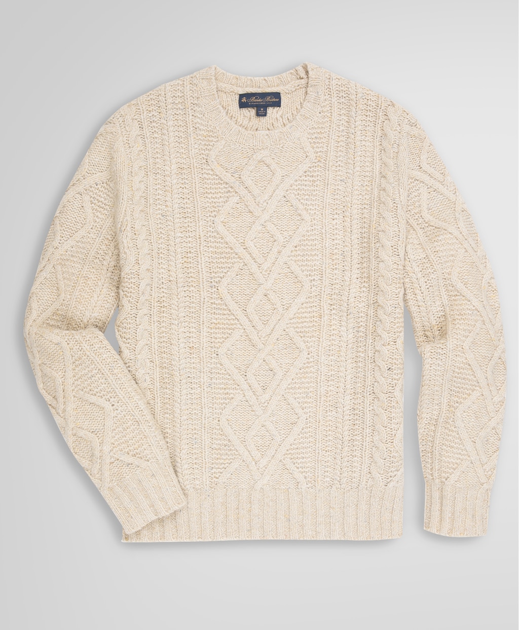 メリノウール ドネガル アランケーブル クルーネックセーター | Brooks