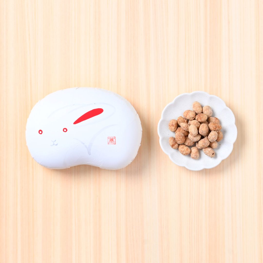 有機大豆の炒り豆・みたらし豆（豆箱入り） 絵柄：うさぎ｜【公式