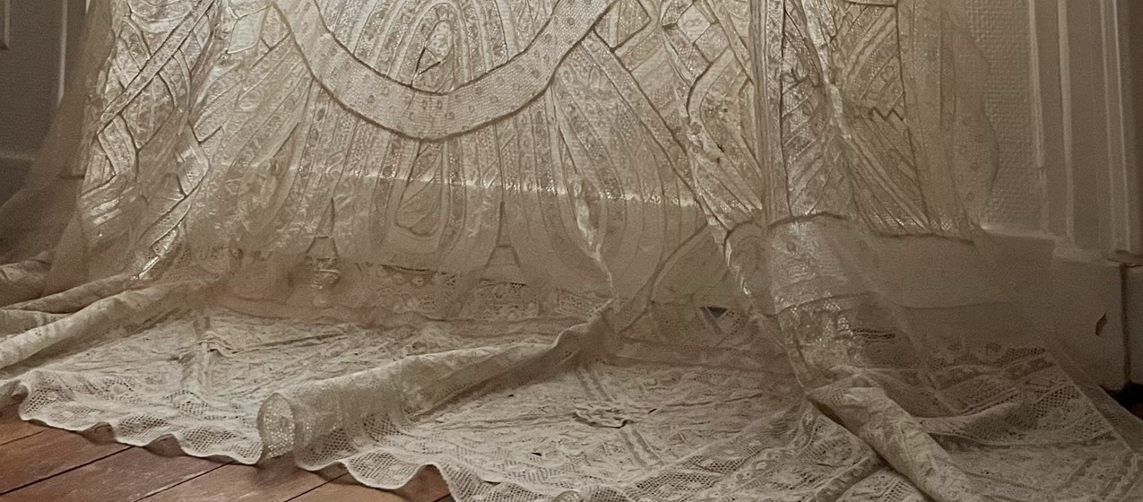 E-700 フランスアンティークベビーケープ/チャイルドケープ 手刺繍