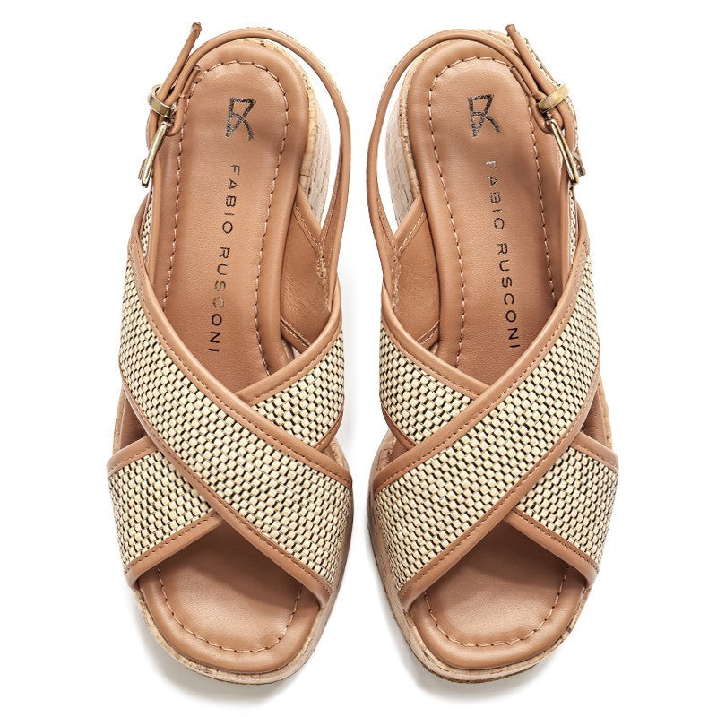 NEW】ELB4626 / VITELLO CUOIO / RAFIA BEIGE - FABIO RUSCONI