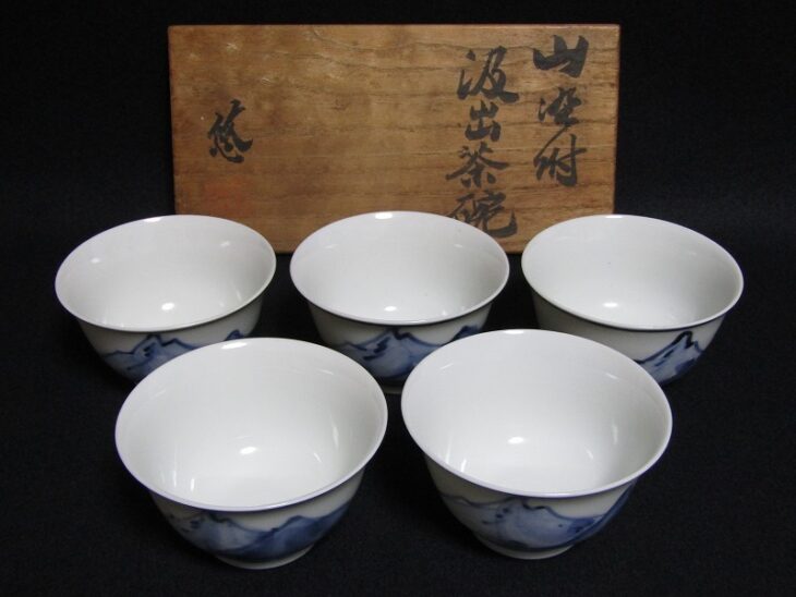 人間国宝 近藤悠三 山染付 汲出茶碗揃 煎茶道具 ｜骨董品買取・和楽器