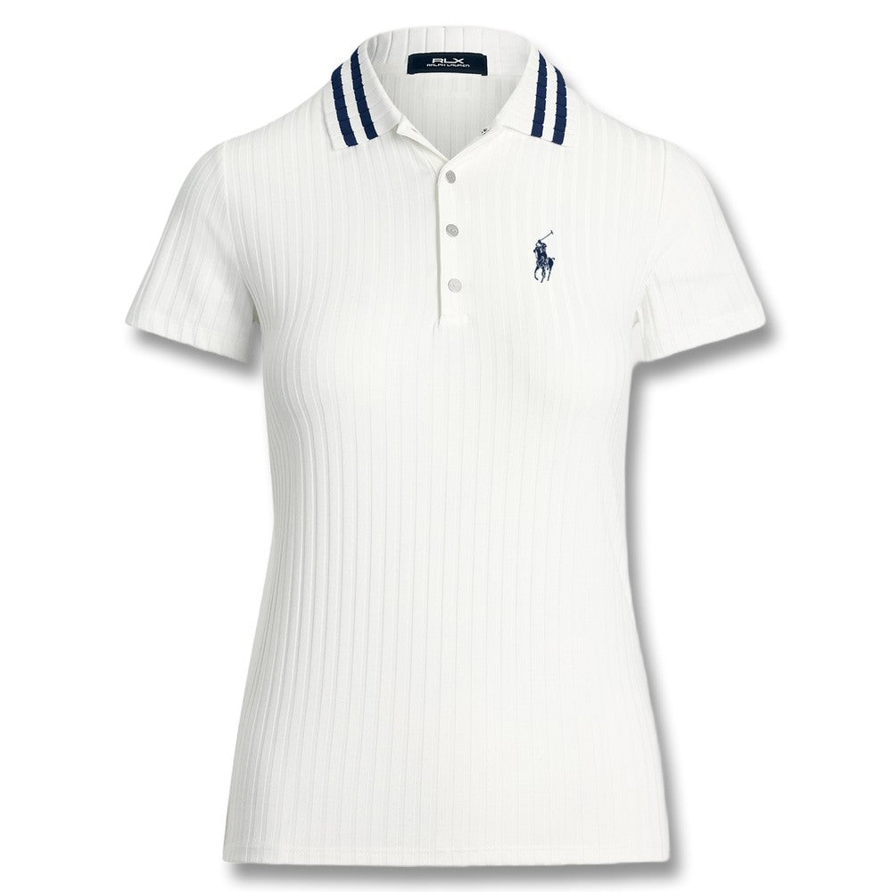 Ralph Lauren Drop Needle Rib Knit Golf Polo (Slim Fit) Ceramic