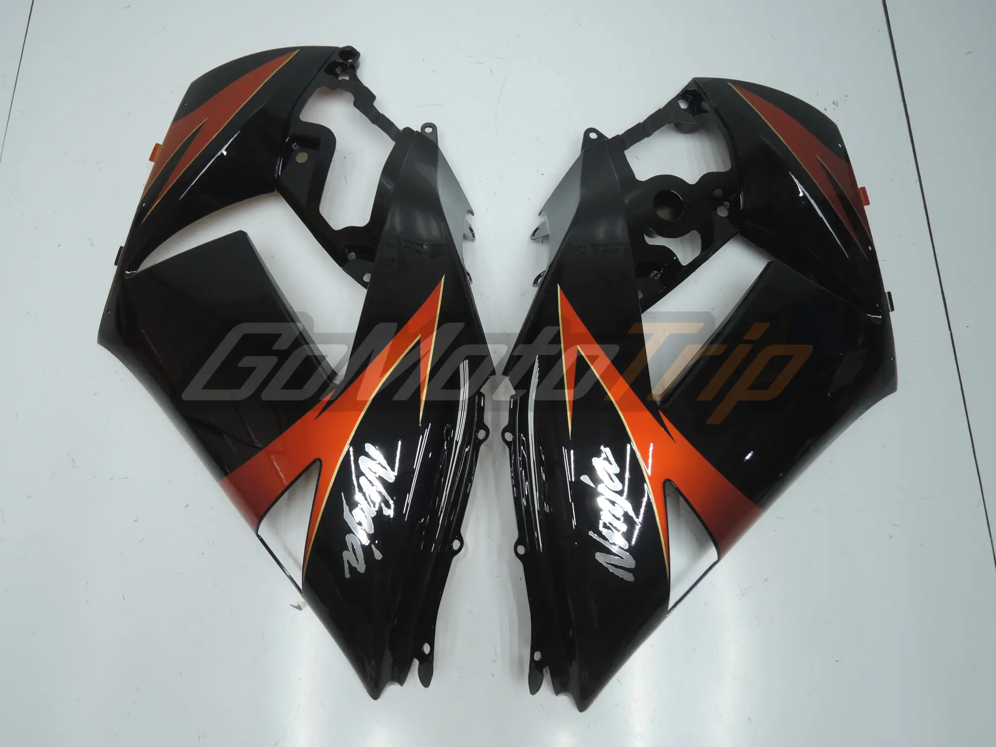 Best 2009 ZX-14R Black Orange Fairing (Version 2) - GoMotoTrip