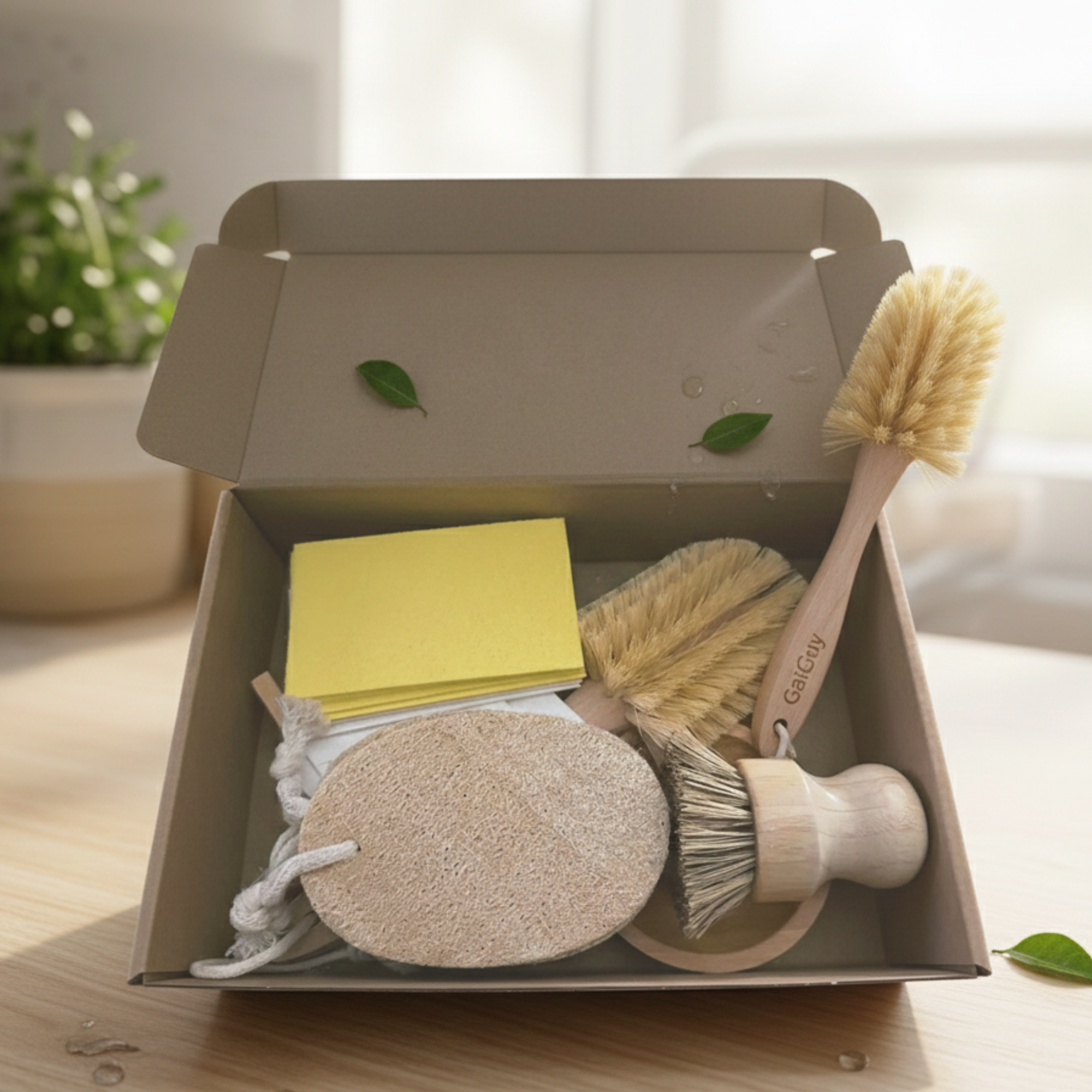 Zero Waste Kitchen Cleaning Set | Plastic-Free Bamboo Brushes