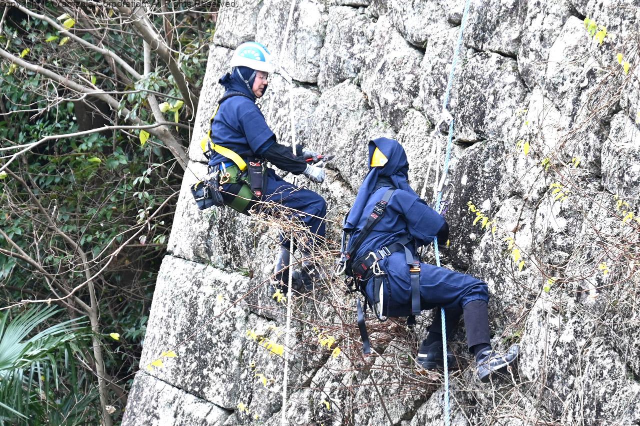 忍者姿で石垣除草 | 滋賀ガイド！