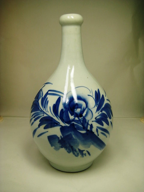 古道具・陶磁器・明治伊万里染付徳利・明治時代 茶道具・古道具・古
