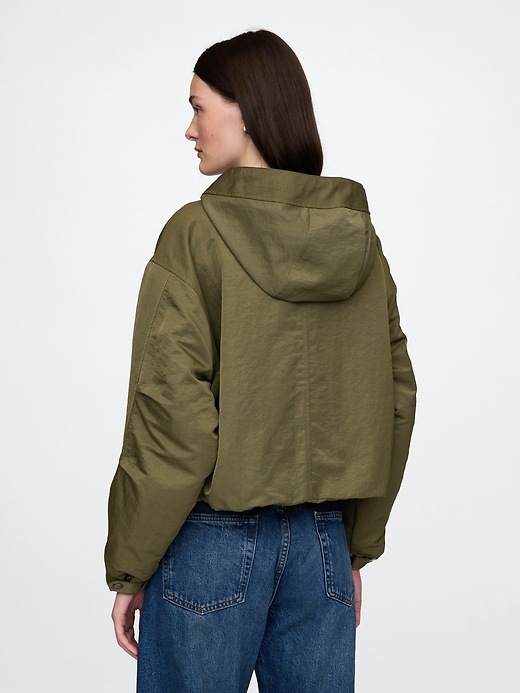 Hooded Nylon Crop Jacket | Gap