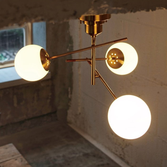 Dr ガラスシーリングライト | ミッドセンチュリー風｜照明の