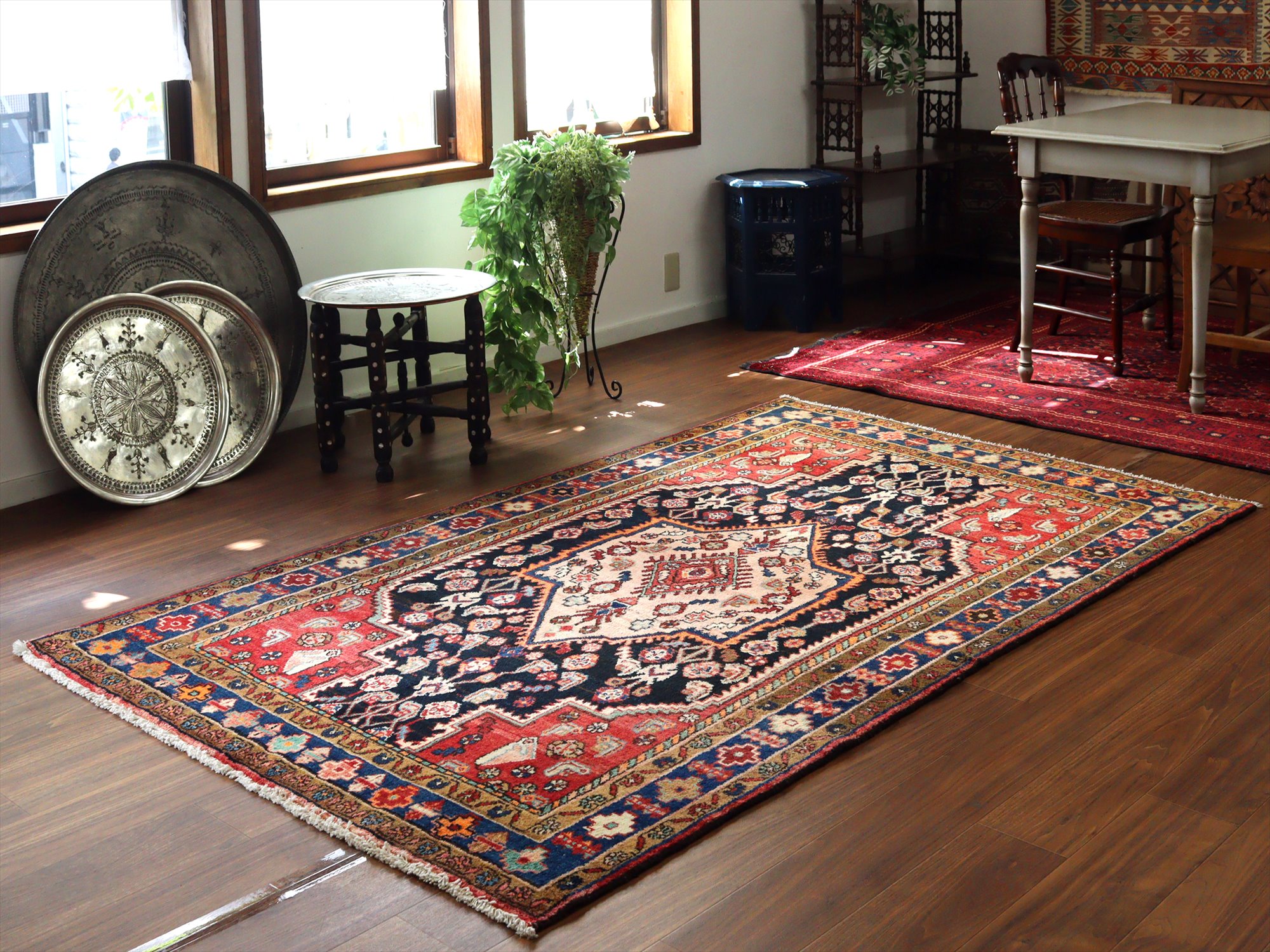 アンティークハムセ カシュガイ ラグ トライバルラグ 絨毯