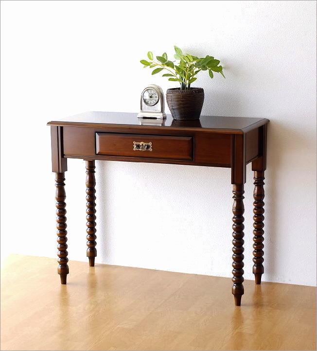 コンソールテーブル マホガニー 無垢材 アンティーク調 クラシック