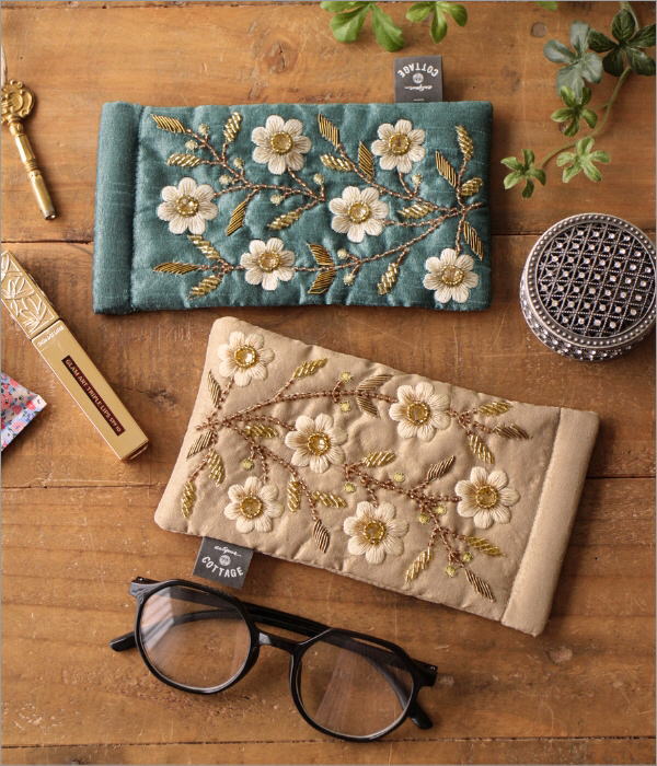 ぴの様オーダー専用ページ】リネン刺繍 マルチクロス メガネケース
