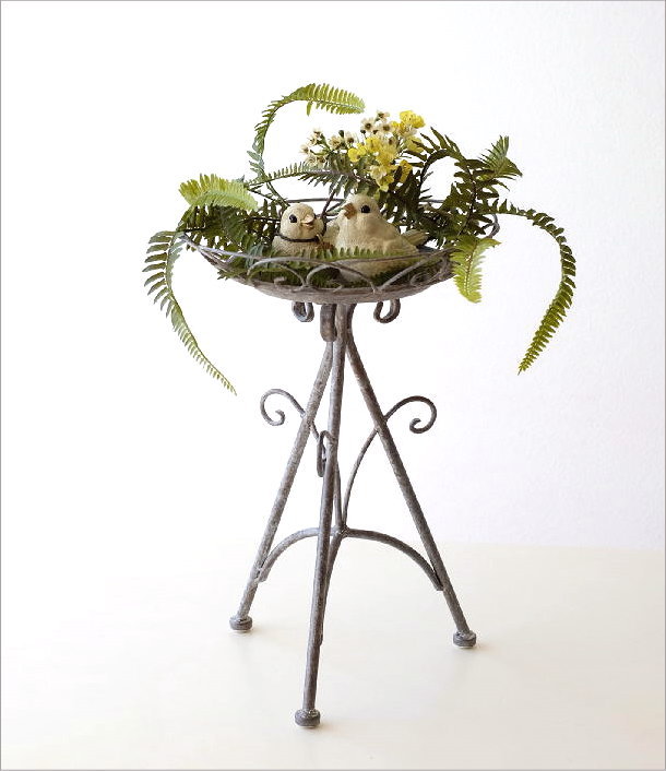 フラワースタンド 花台 バードフィーダー おしゃれ プレート アイアン