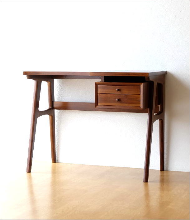 チーク デスク 机 無垢材 天然木 木製 シンプル コンパクト おしゃれ