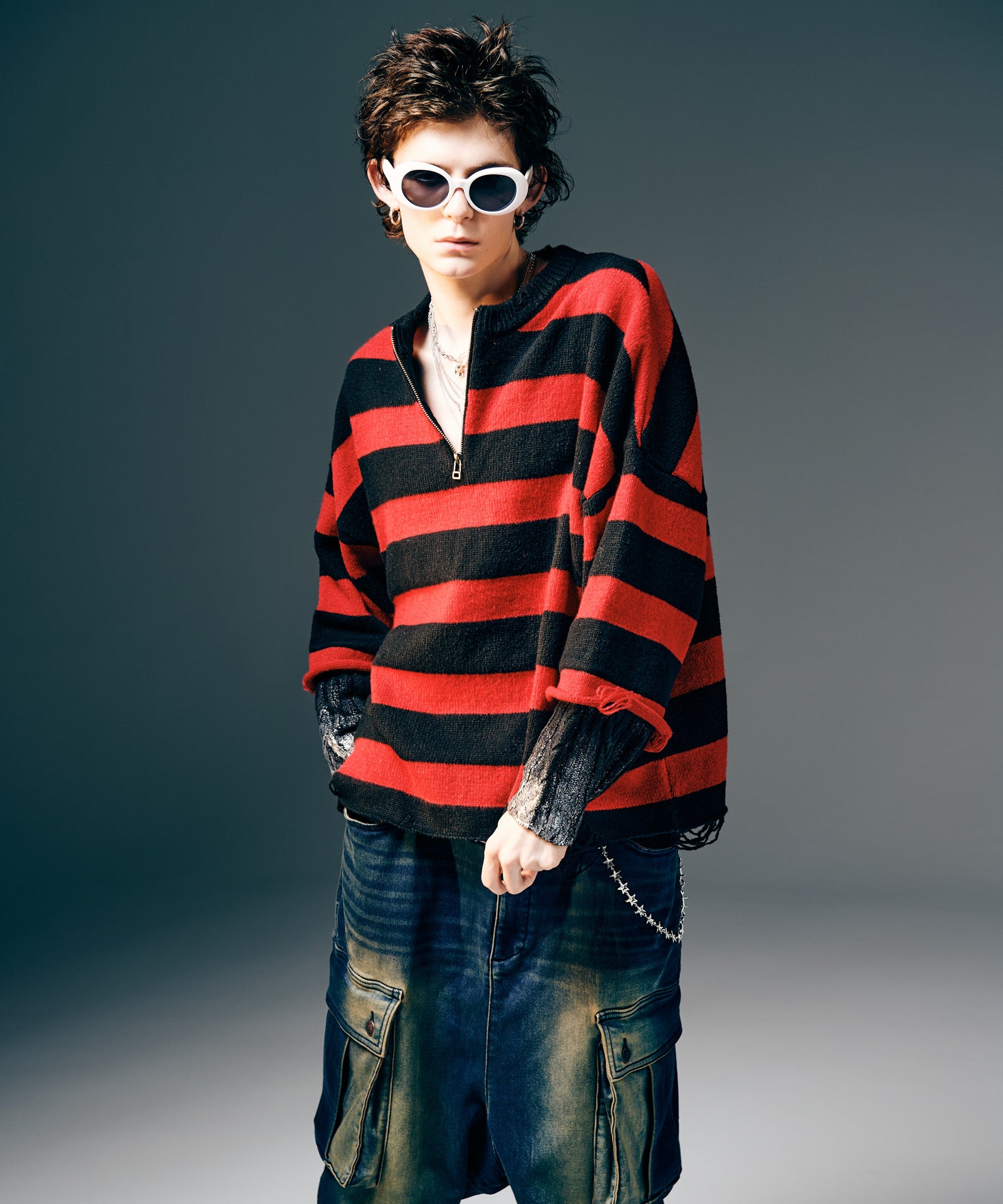 GB0425/KNT09 : Damage Glitter Knit / ダメージグリッターニット