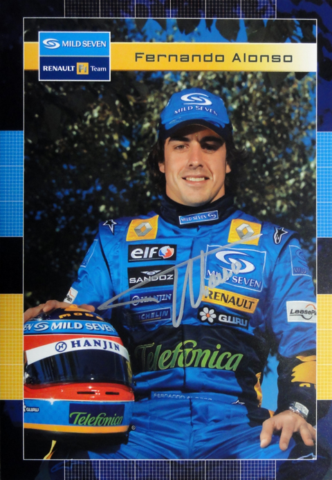 直筆サインドライバーズカード（アロンソ・オコン） F.アロンソ 直筆