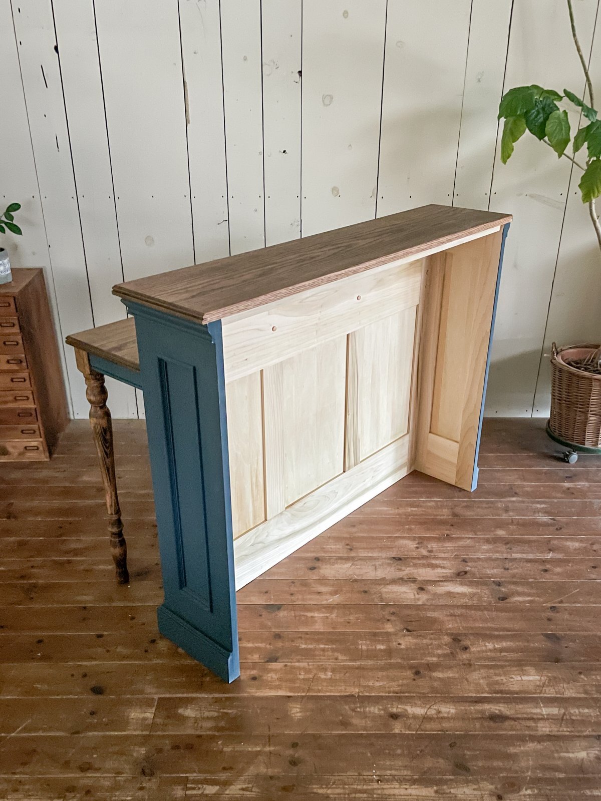 DW☆受注製作☆グレー☆レジカウンターテーブル【1200】カントリー家具