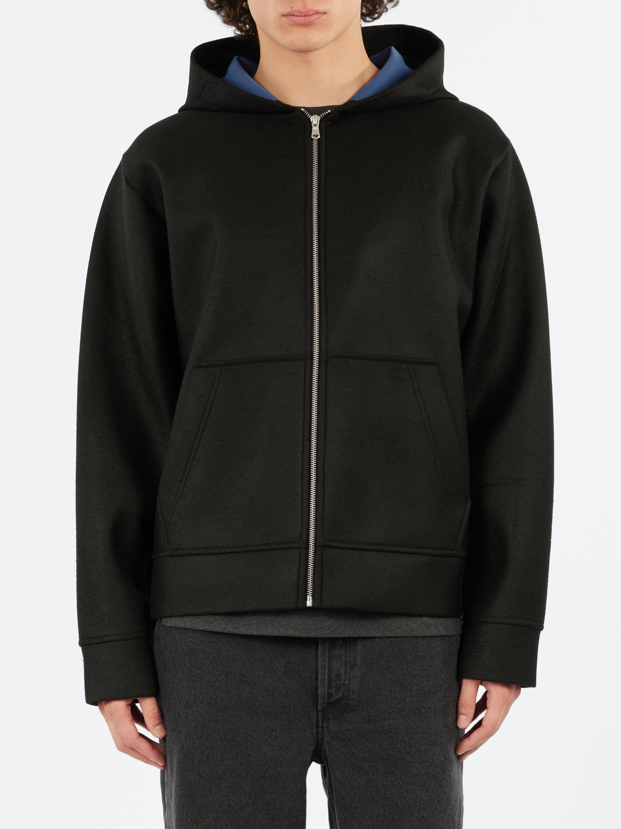 A.P.C. - Alvin Zip Up in Black – gravitypope
