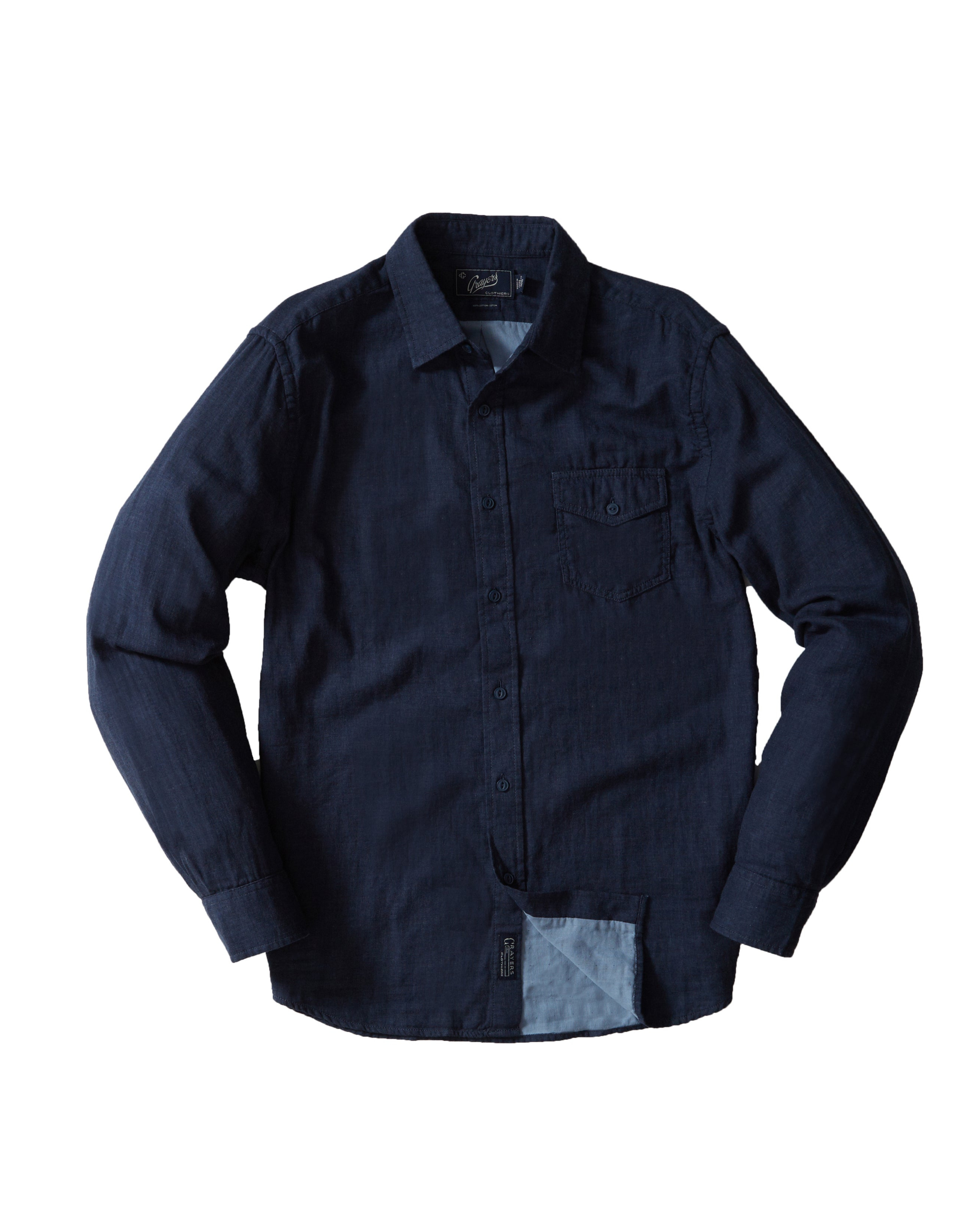 Hattox Double Cloth Shirt - Navy Heather – Grayers