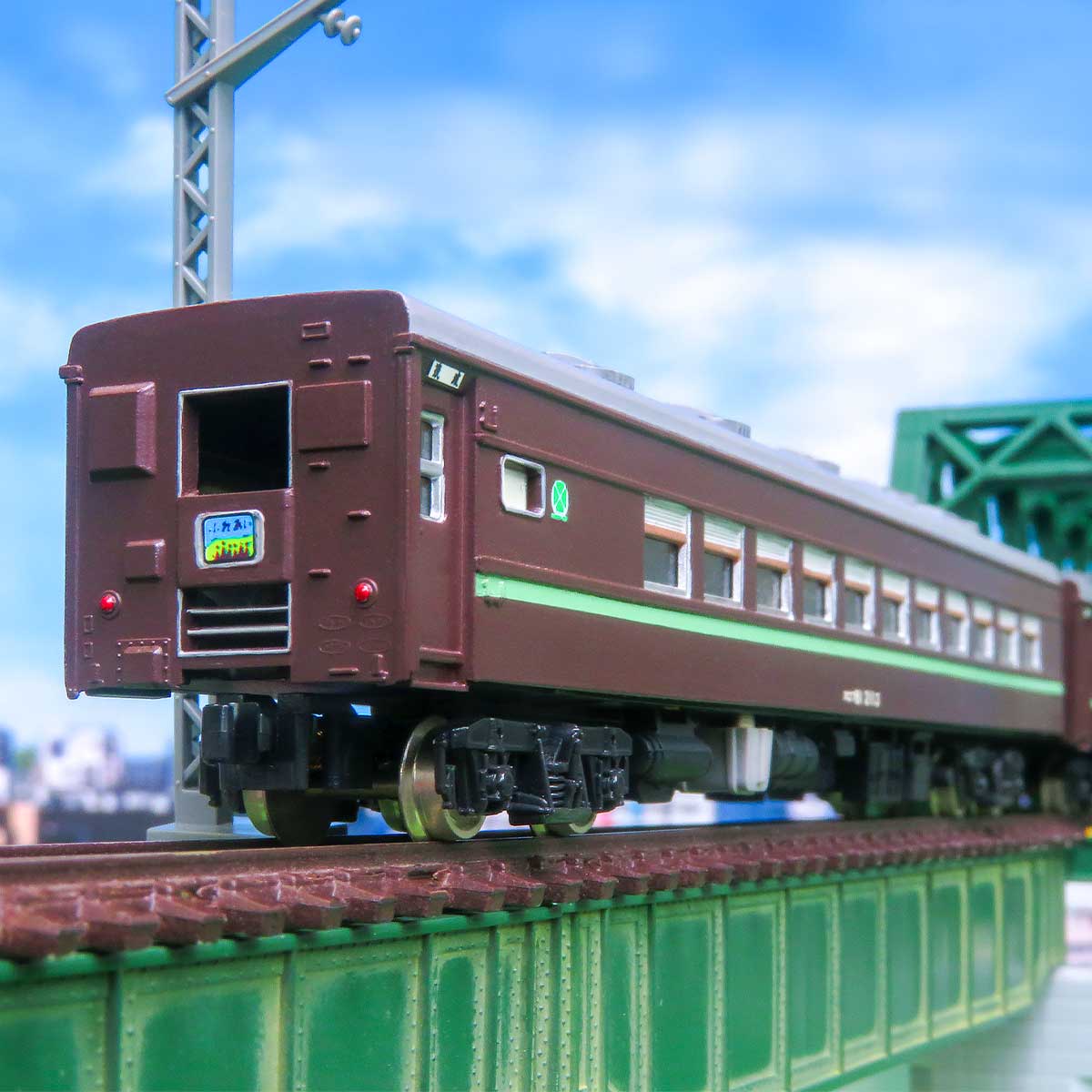 19507＞着色済み スロ81系ミト座「ふれあい」（茶色・淡緑帯付き）6両