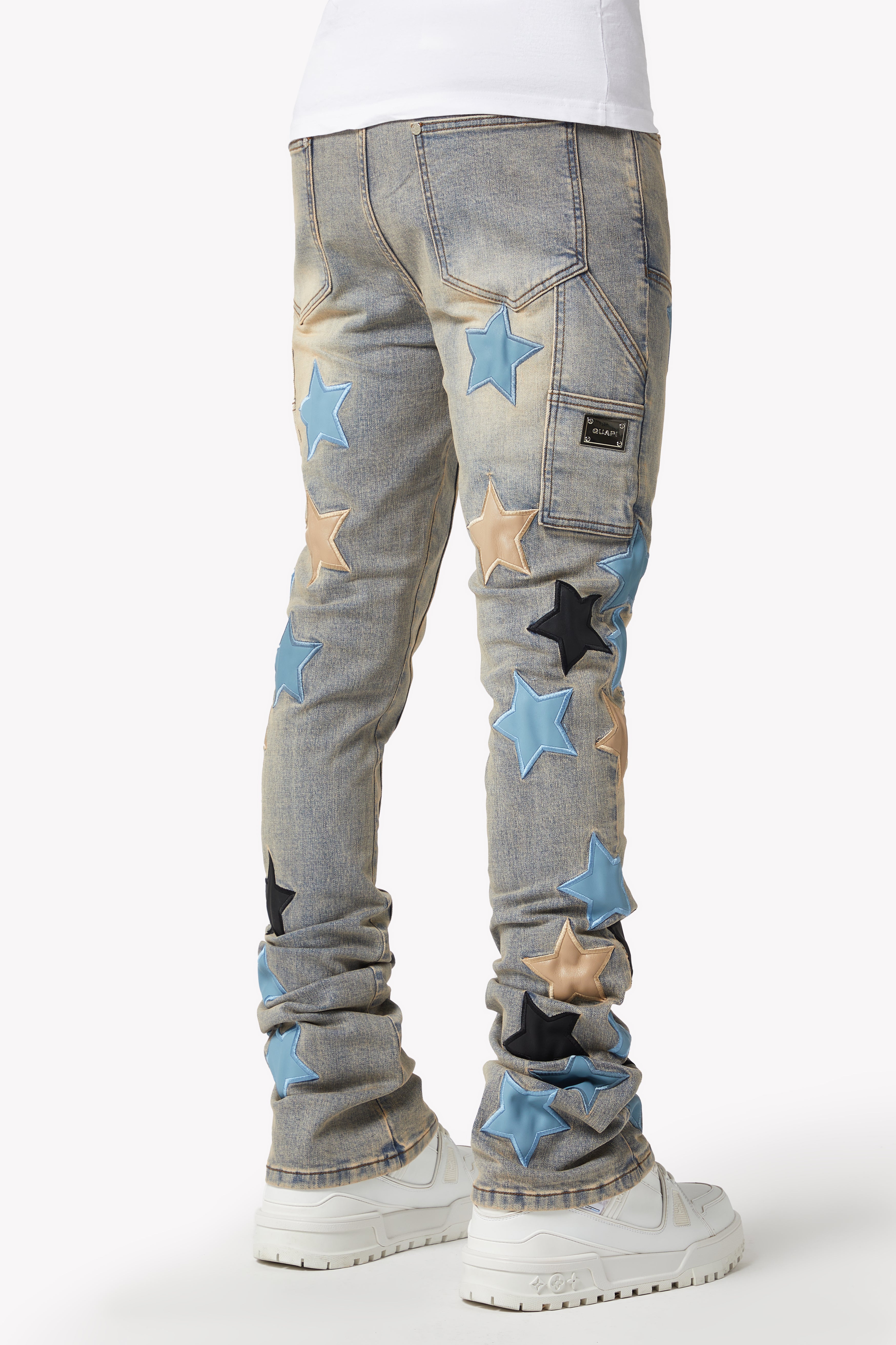 Powder Blue Vintage Stars Denim – GUAPI CLOTHING FZ-LLC