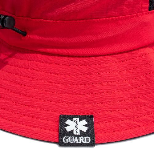 赤サーフハット (ドローコード＆あごストラップ付)