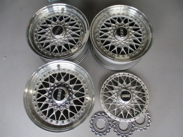 BBS RS 15インチをリム交換16インチ化+PCD加工+バレル研磨｜アルミ