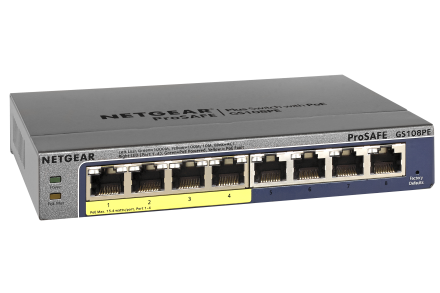 GS108PEv3 | 8-Port Gigabit Ethernet Plus Switch with 4 Ports PoE