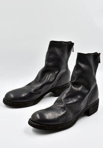 GUIDI 796Z SOFT HORSE FULL GRAIN LEATHER SHORT BOOTS BLACK