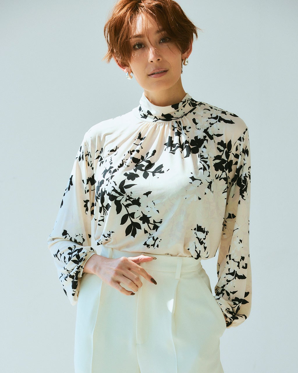 ドレープジャージー・ハイネックチュニック/DoCLASSE